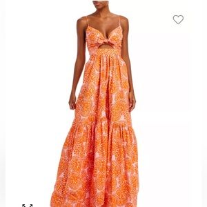 ALC Laura Cotton Cut-out Maxi Dress in Color: Citrouille/Rose Combo NWT